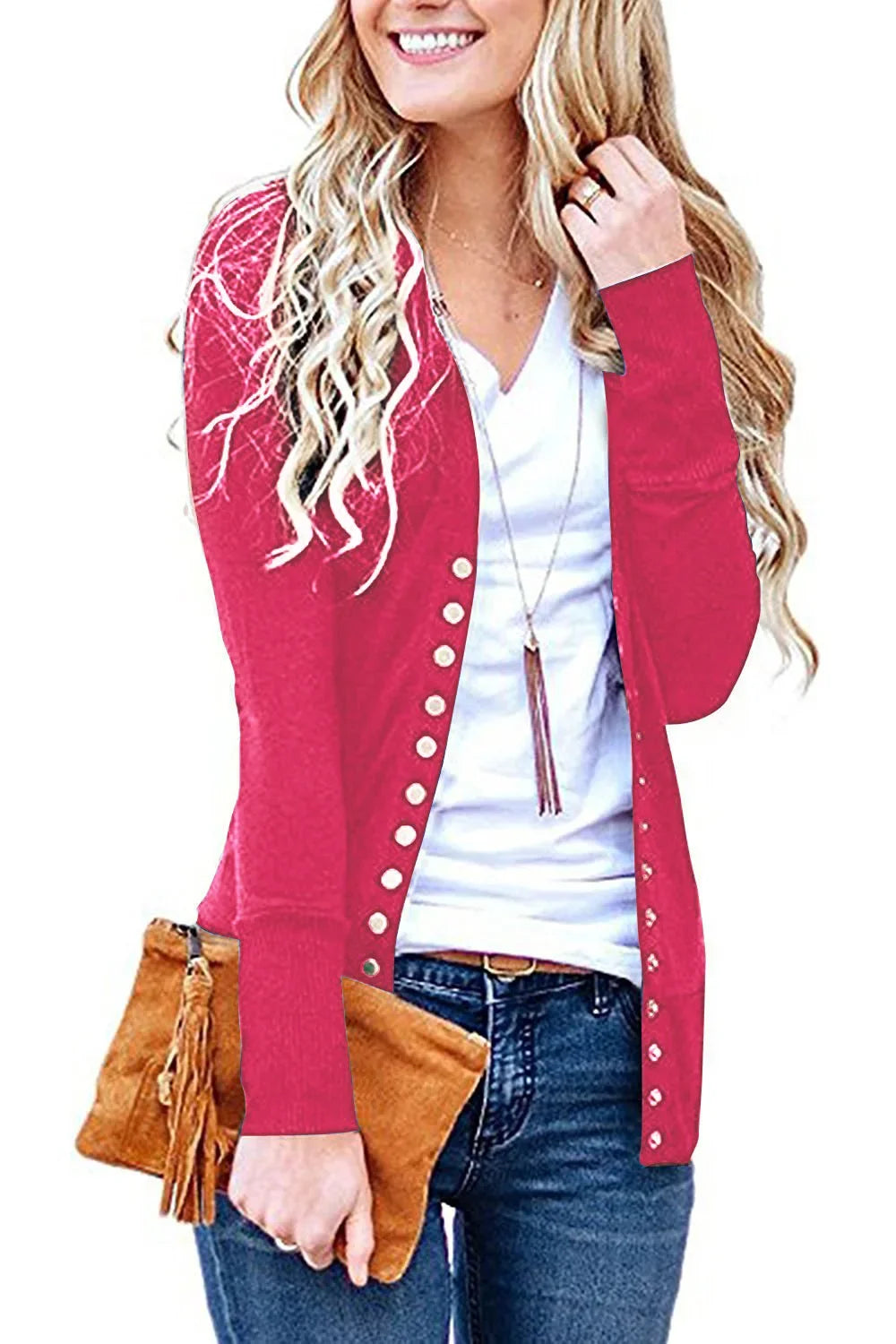 Aria™ - Modern Low Cut V-Neck Cardigan