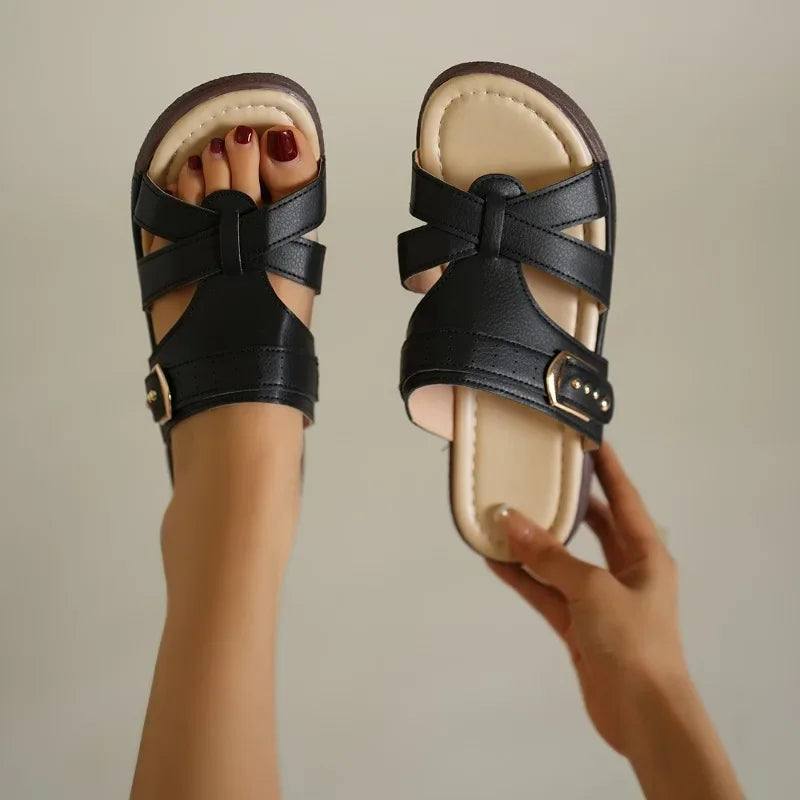 Ella™ - Comfy Rivet Wedges Sandals