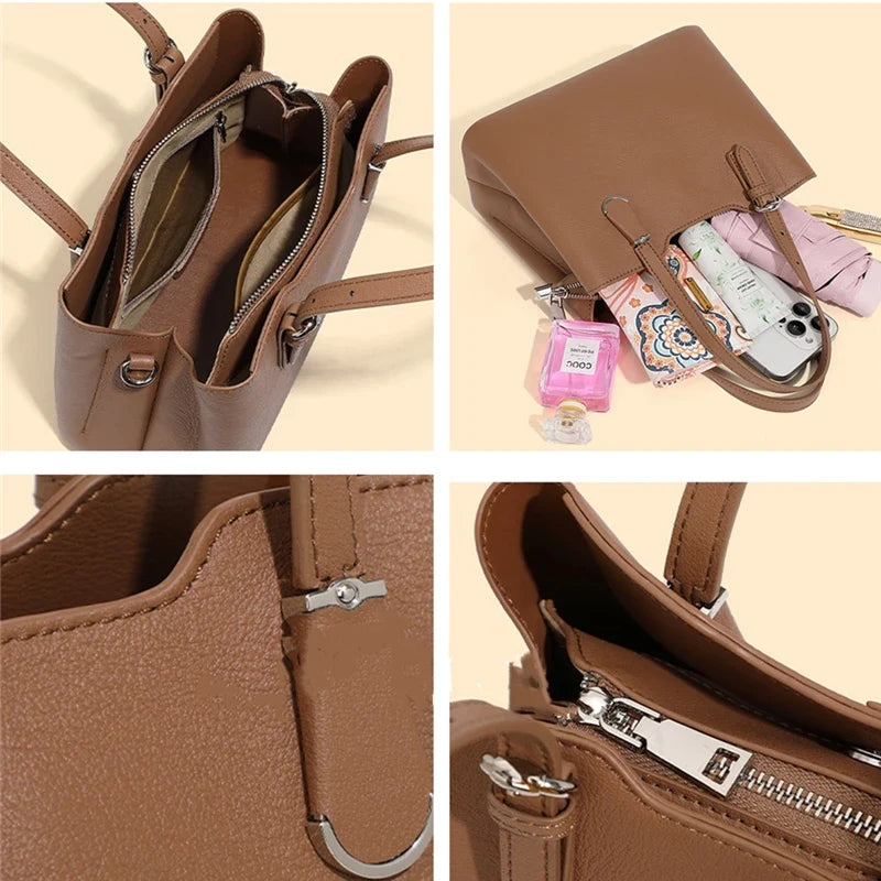 Aria™ - 3 Layers Genuine Cow Leather Shoulder Bag