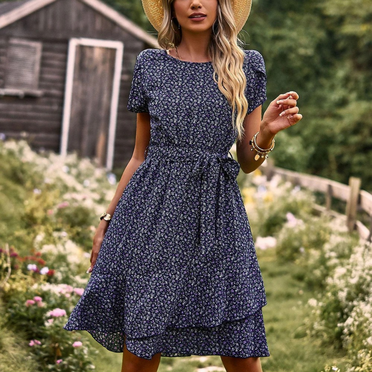 Scarlett™ - Casual Pleated Floral Dress