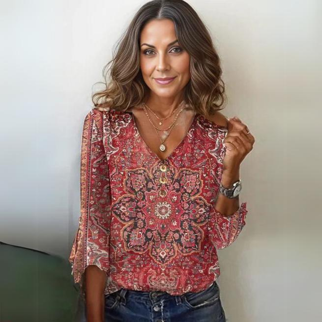 Olivia™ - Boho Ruffle Vintage Blouse