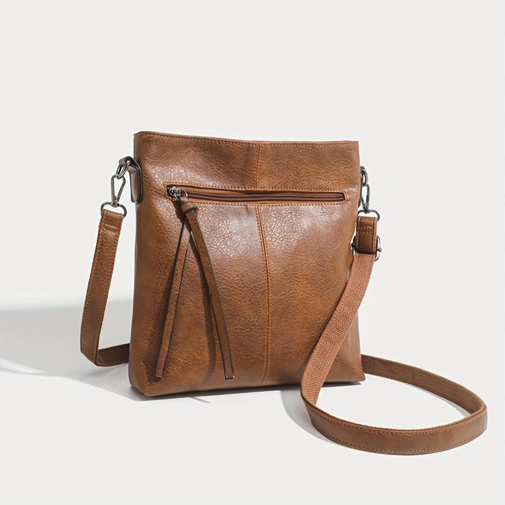 Addison - Retro Square Leather Crossbody Bag