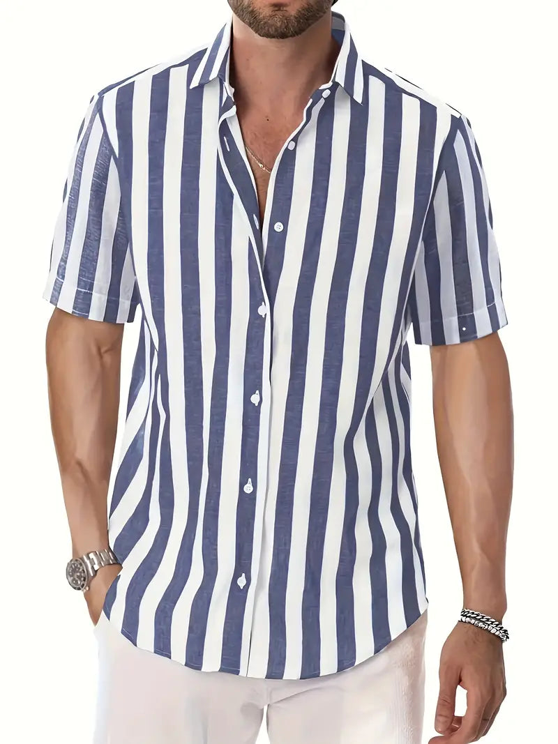 Liam™ - Casual Short Sleeve Striped Shirt