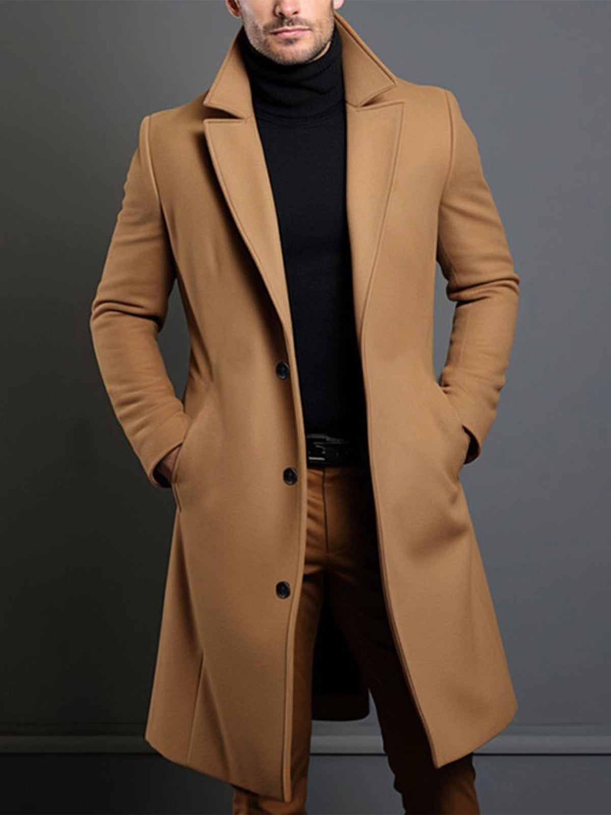 Caleb™ - Elegant Single-Breasted Overcoat