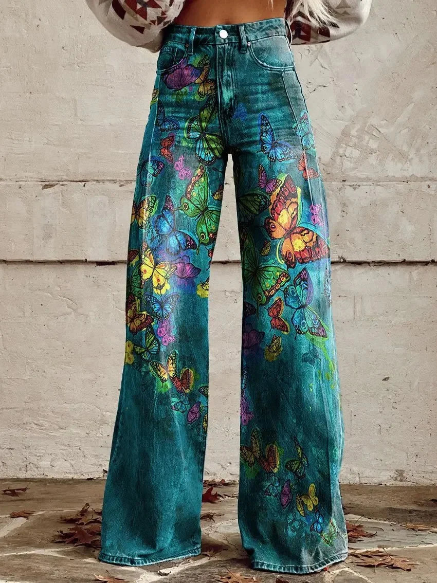 Zoe™ - Vintage Floral Wide Leg Pants