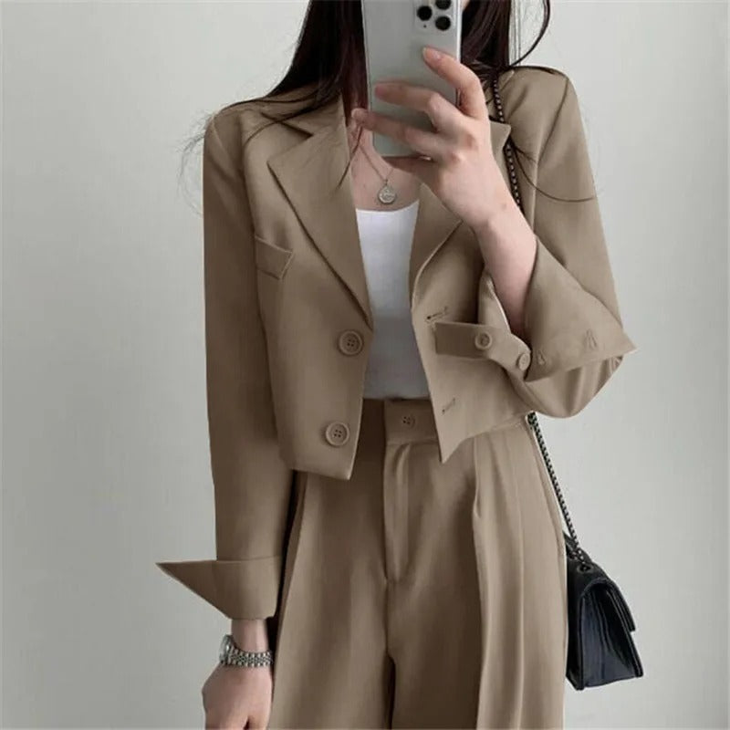 Luna™ - Chic Cropped Blazer Set