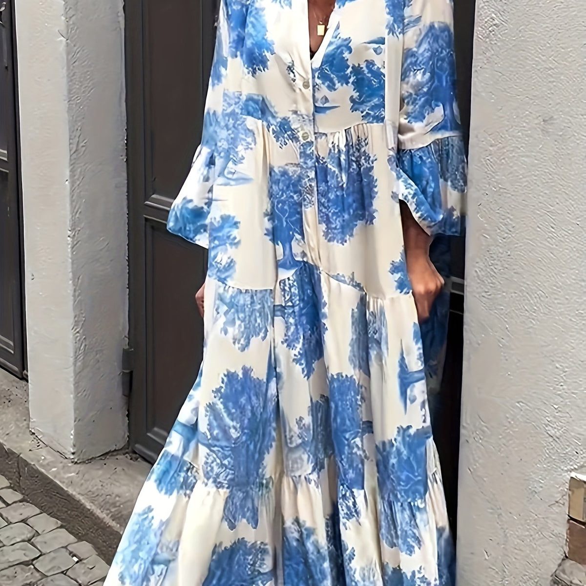 Hannah™ - Stylish Floral Print Casual Dress