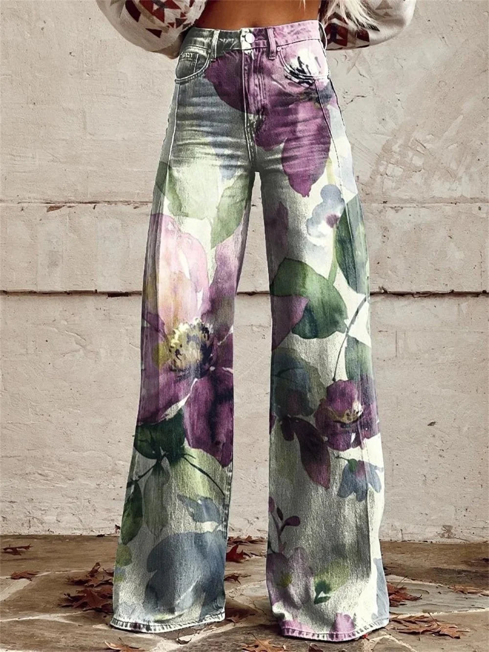 Brooklyn™ - Vintage Floral Wide Leg Pants
