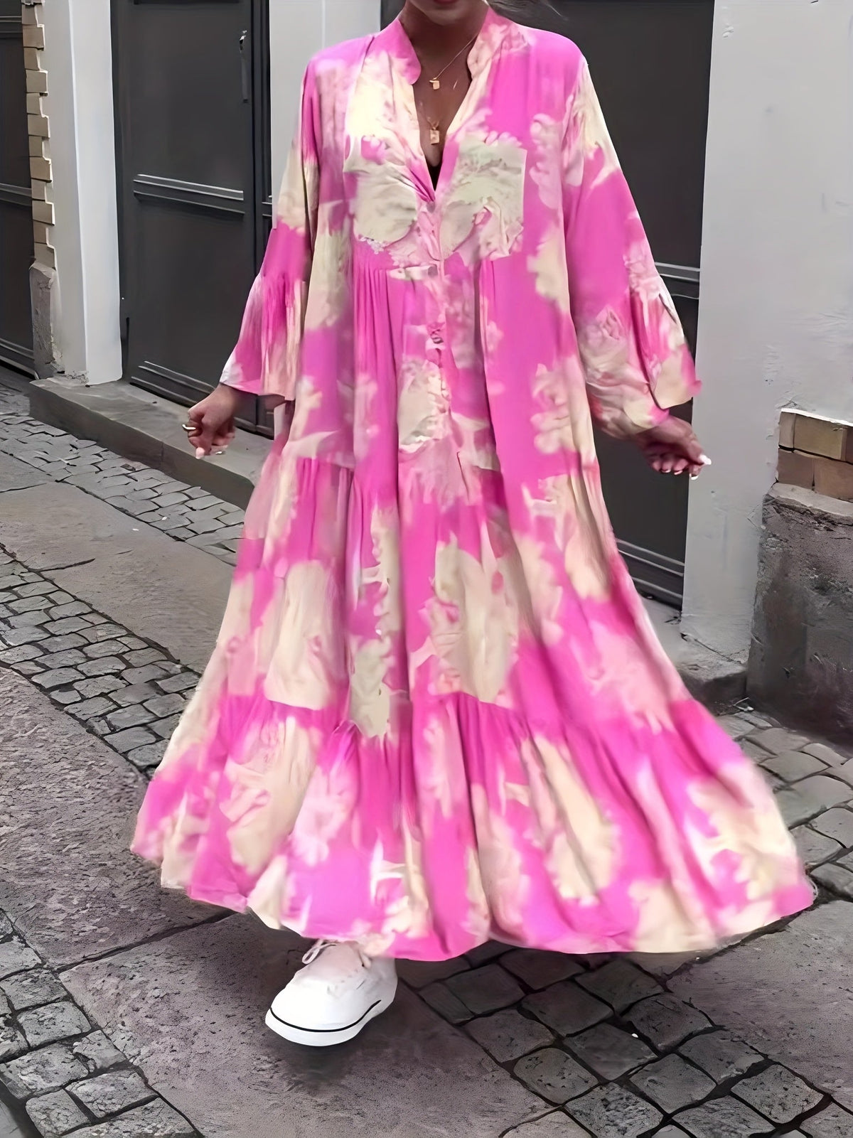 Hannah™ - Stylish Floral Print Casual Dress