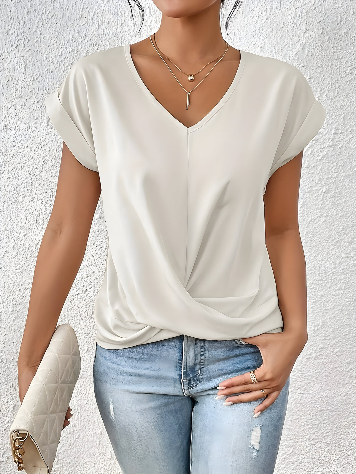 Olivia™ – Twist Front V-Neck Top