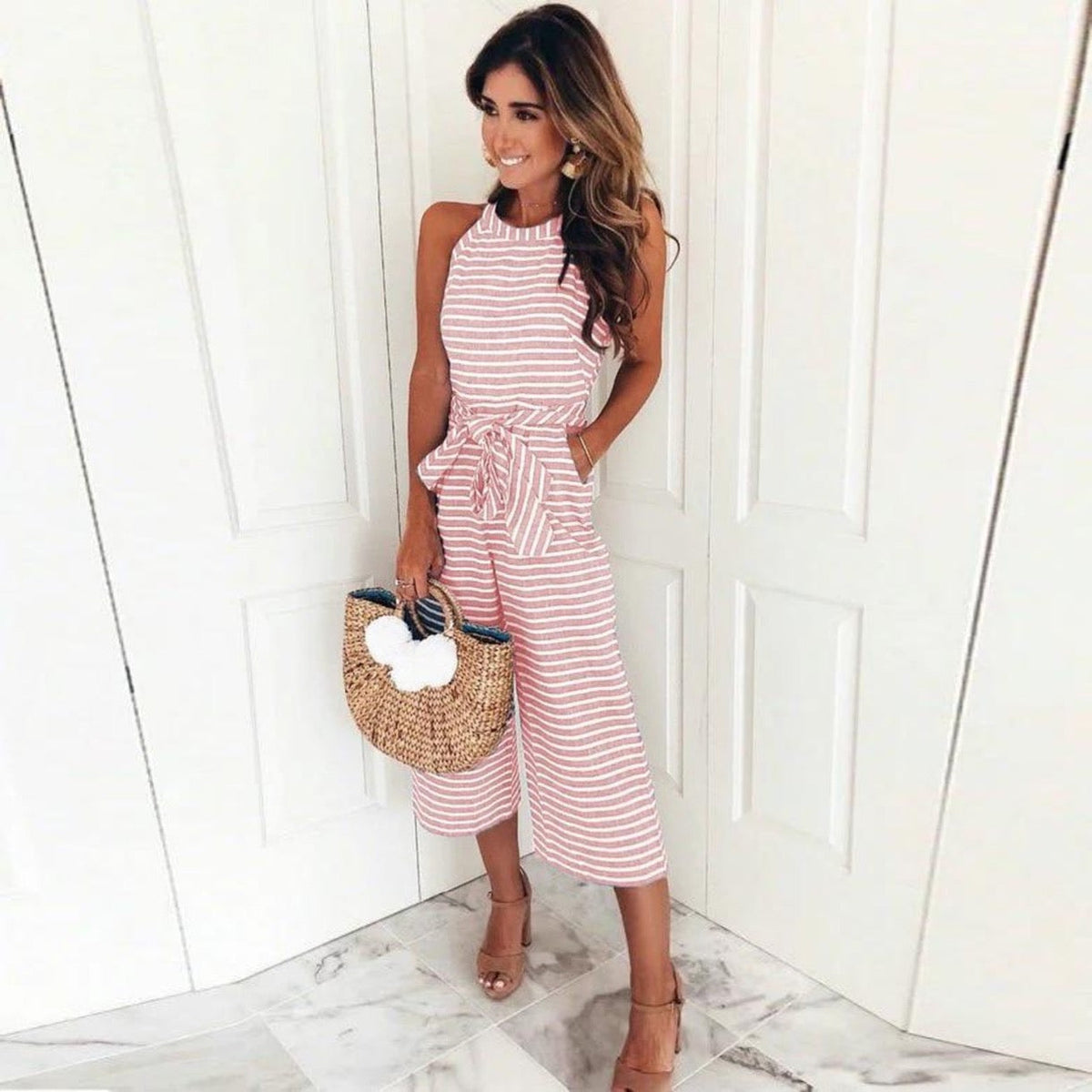Mia™ - Comfortable Striped Jumpsuit