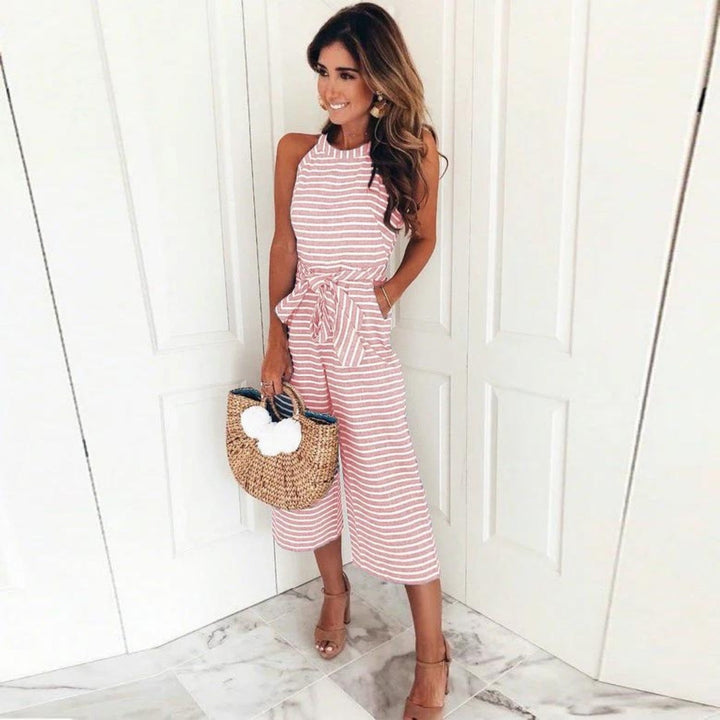 Mia™ - Comfortable Striped Jumpsuit