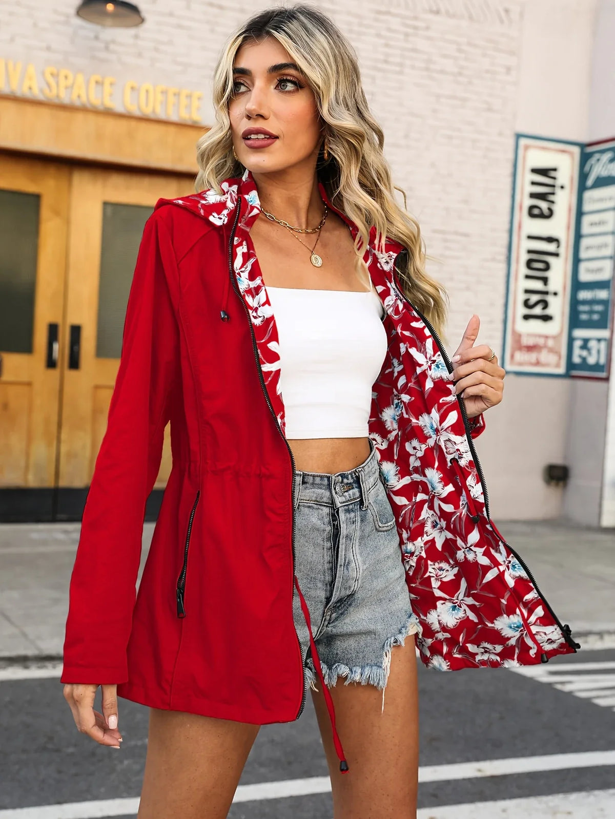 Avery™ - Lightweight Double Sided Floral Print Jacket