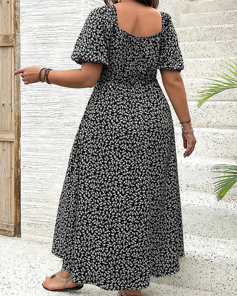 Ellie™ - Elegant Floral Midi Dress