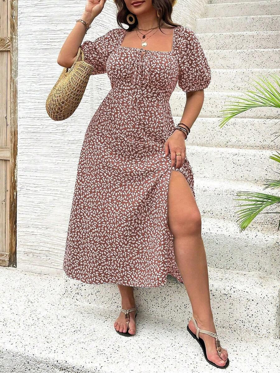 Ellie™ - Elegant Floral Midi Dress