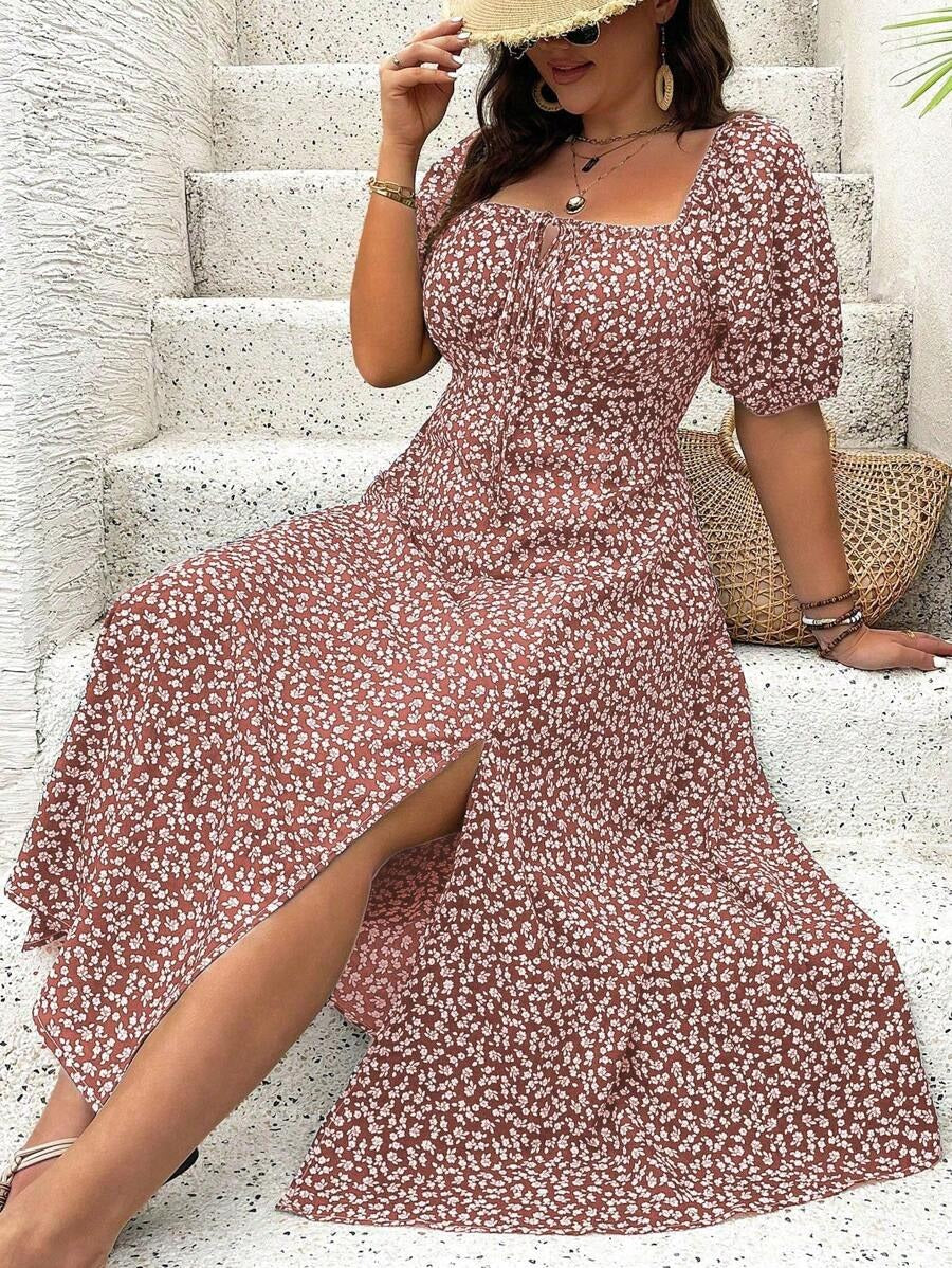 Ellie™ - Elegant Floral Midi Dress
