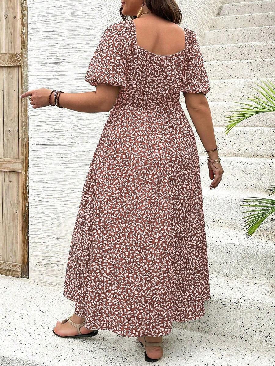 Ellie™ - Elegant Floral Midi Dress