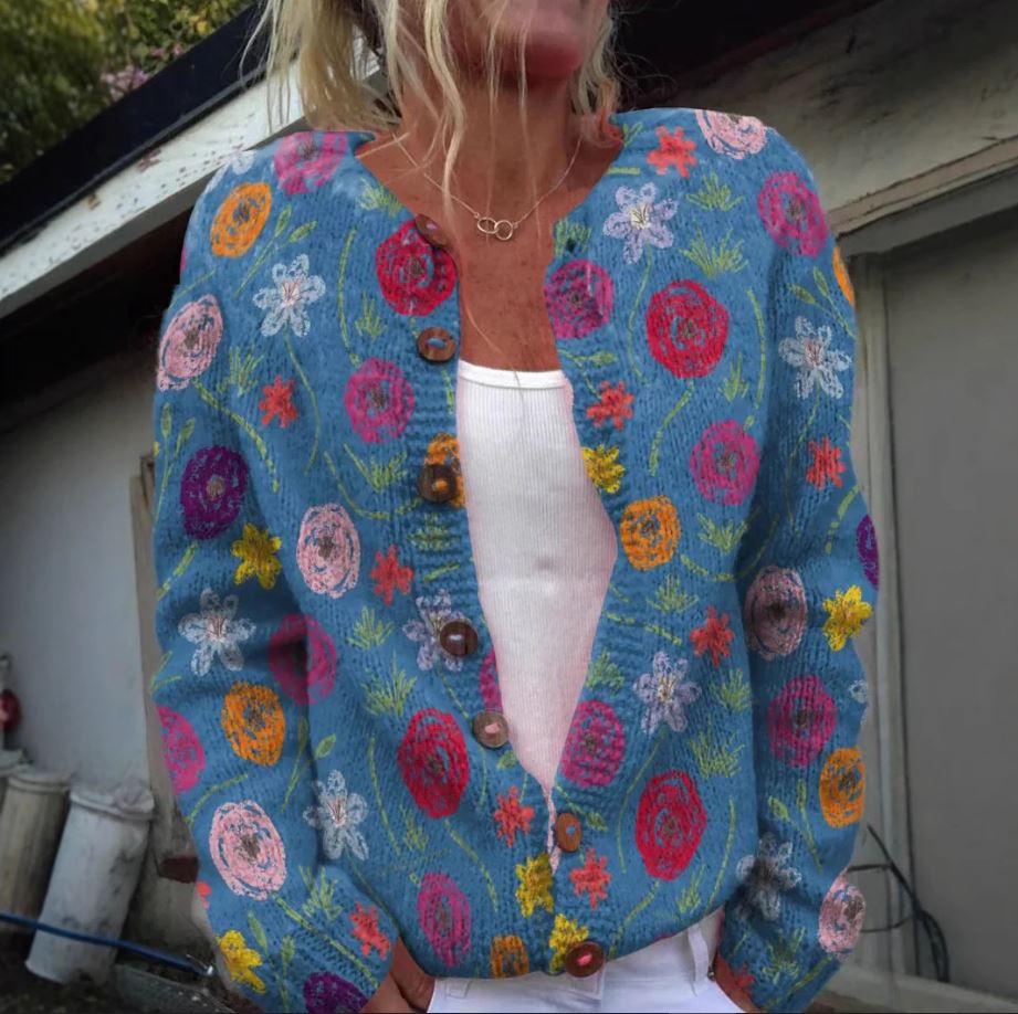 Abigail™ - Sweatshirt with Elegant Floral Print