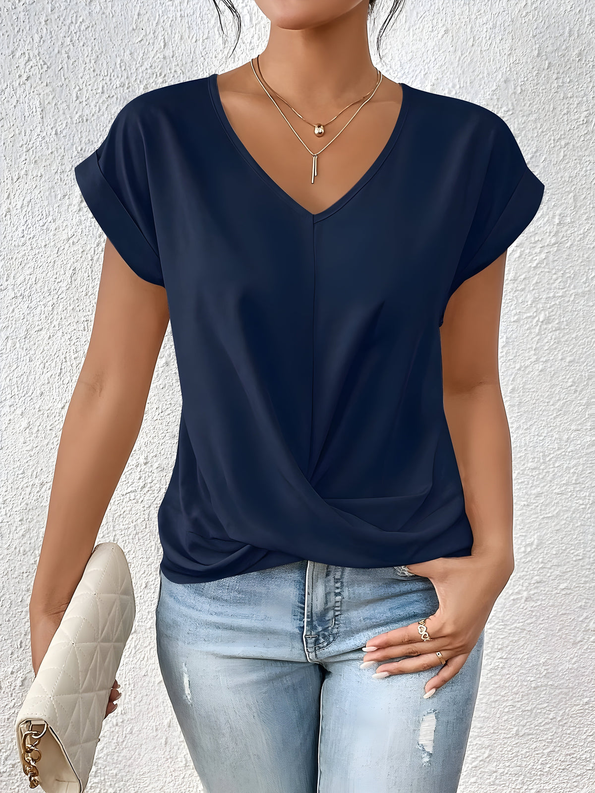 Olivia™ – Twist Front V-Neck Top