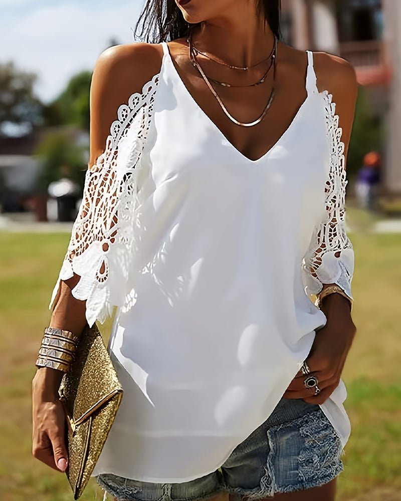 Olivia™ - Off-Shoulder Solid Color Blouse
