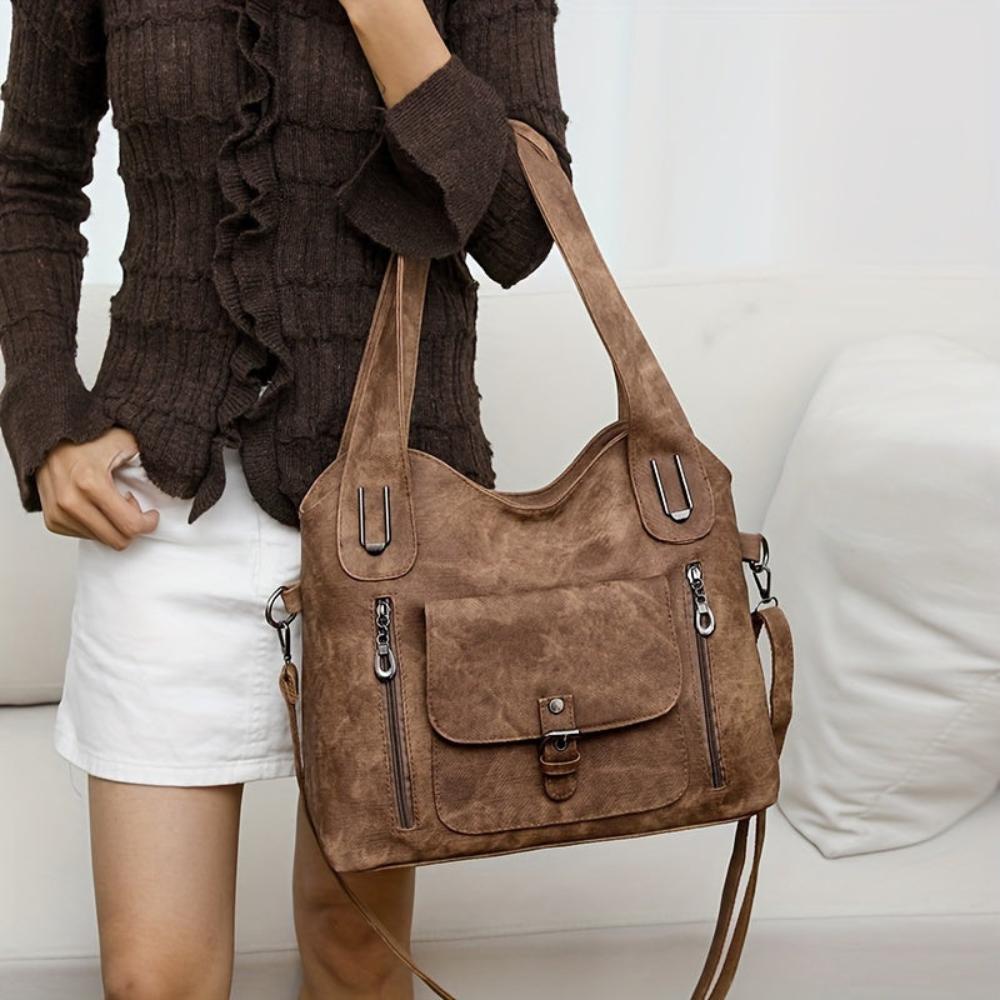 Amelia - Vintage Suede Shoulder Bag
