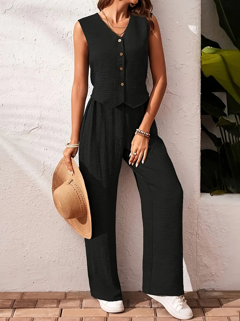 Layla™ - Elegant Sleeveless Two-Piece Set