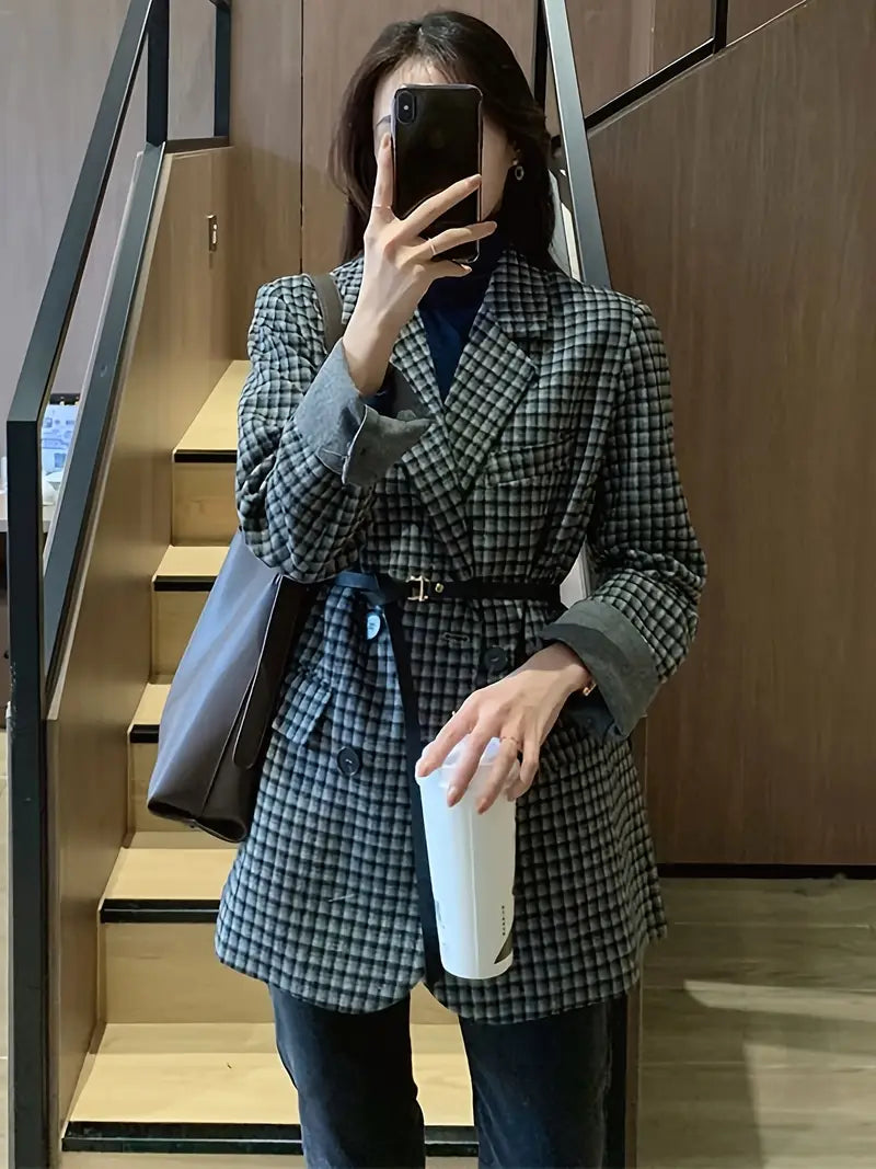 Lily™ - Stylish Plaid Blazer