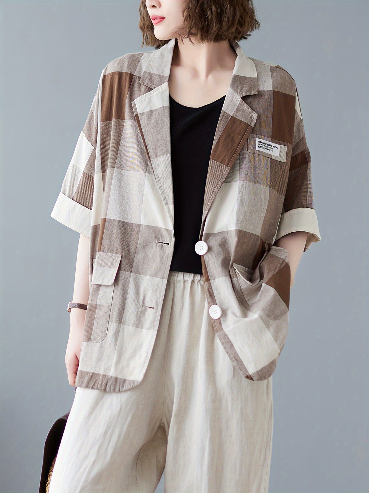 Luna™ - Comfortable Plaid Blazer