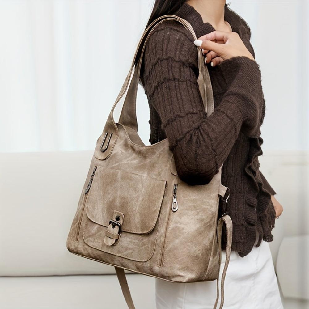 Amelia - Vintage Suede Shoulder Bag