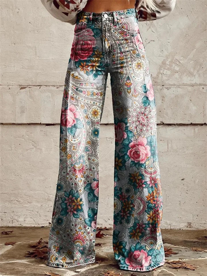 Savannah™ - Vintage Floral Wide Leg Pants