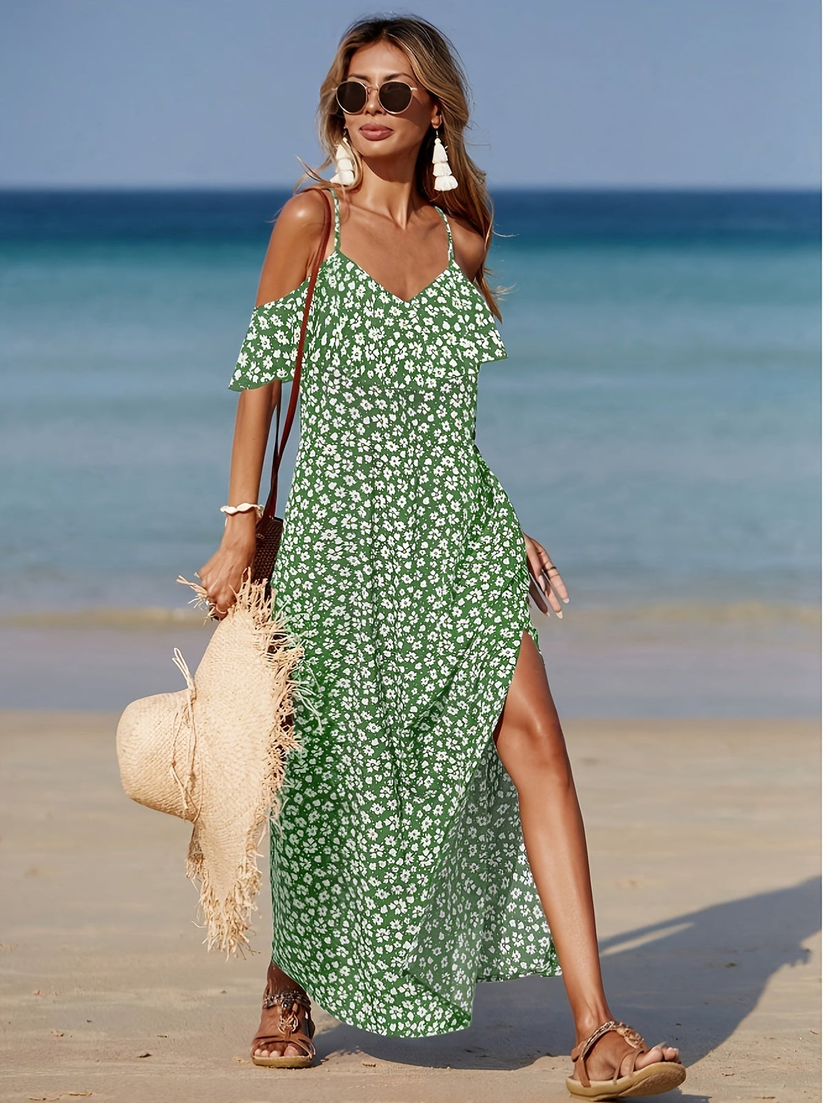 Lina™ - Modern Split Floral Dress