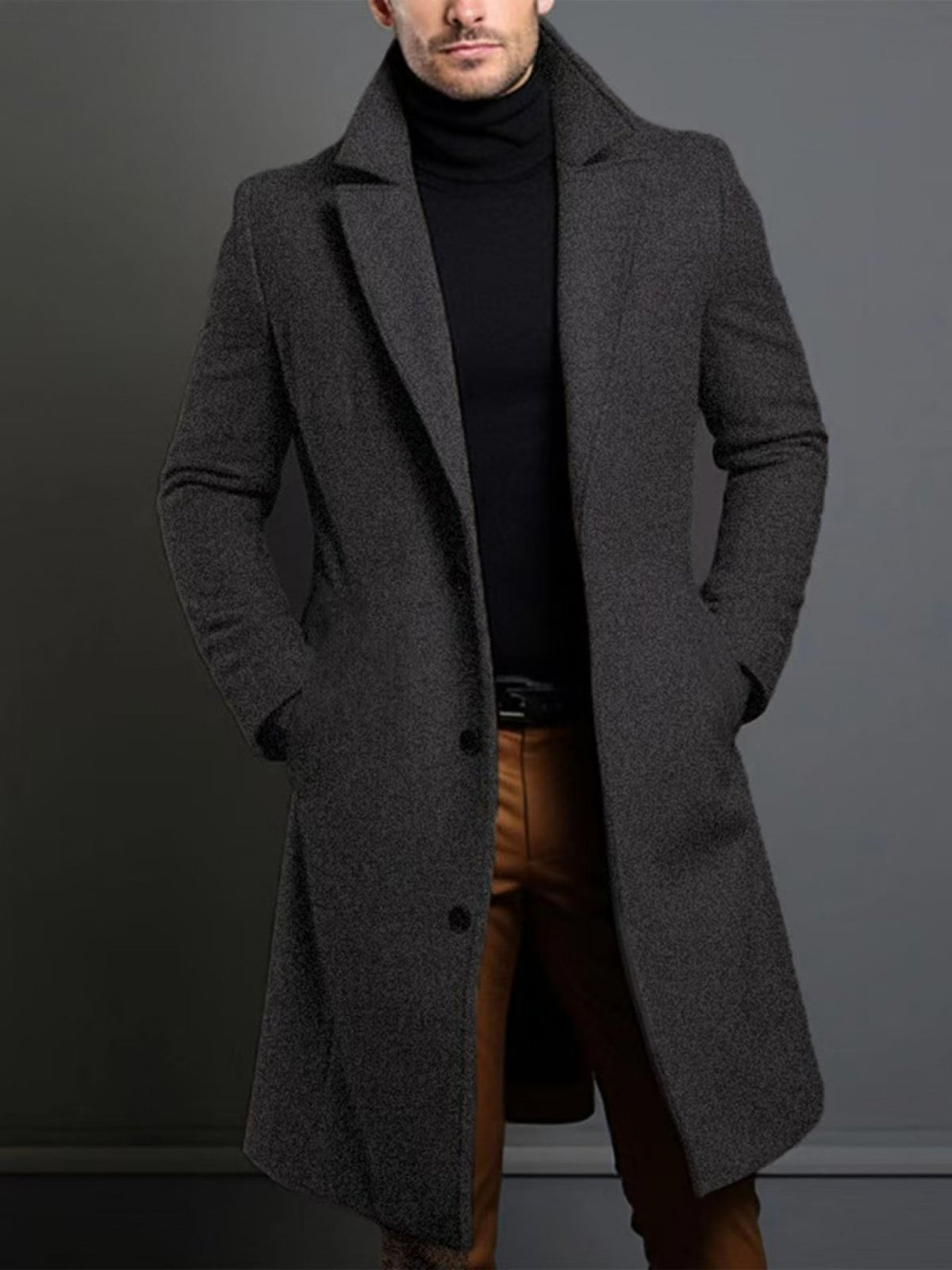 Caleb™ - Elegant Single-Breasted Overcoat