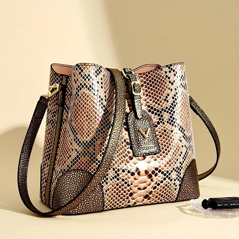 Addison™ - Elegant Snake Print Bag