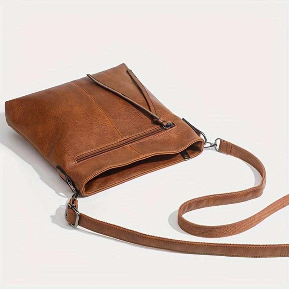 Addison - Retro Square Leather Crossbody Bag