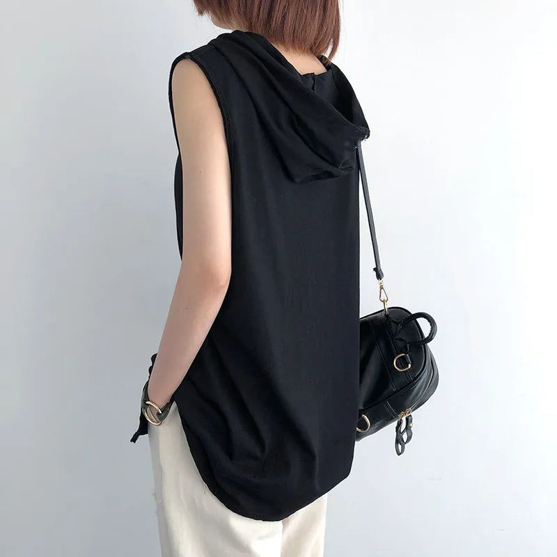Lina™ - Sporty Crop Tank Top With Hood