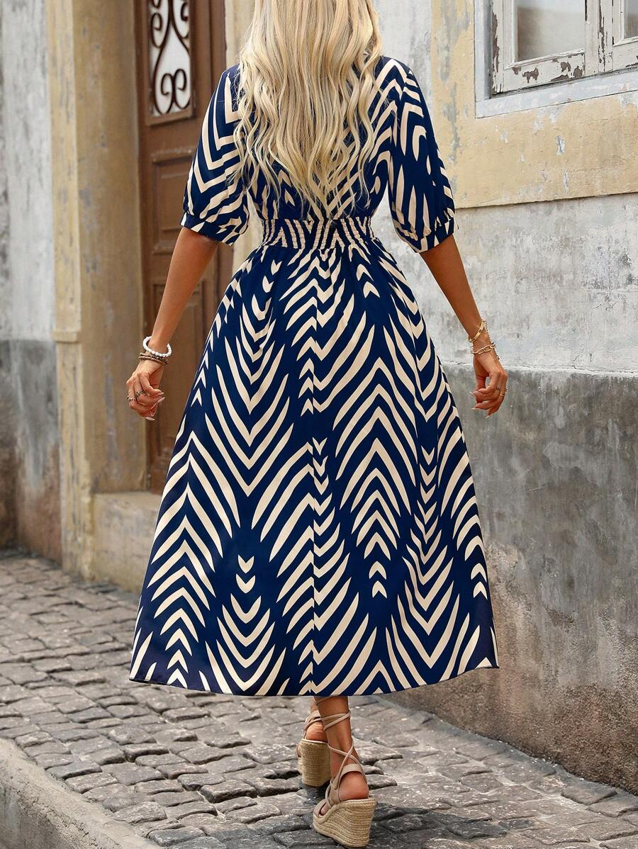 Layla™ - Modern Geometric Print Dress