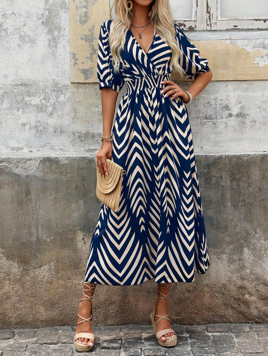 Layla™ - Modern Geometric Print Dress