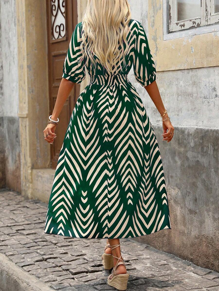 Layla™ - Modern Geometric Print Dress
