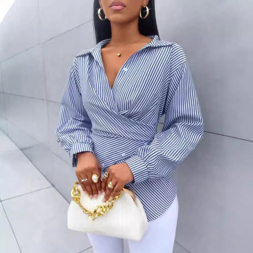 Peyton™ - Chic Irregular Cross Blouse