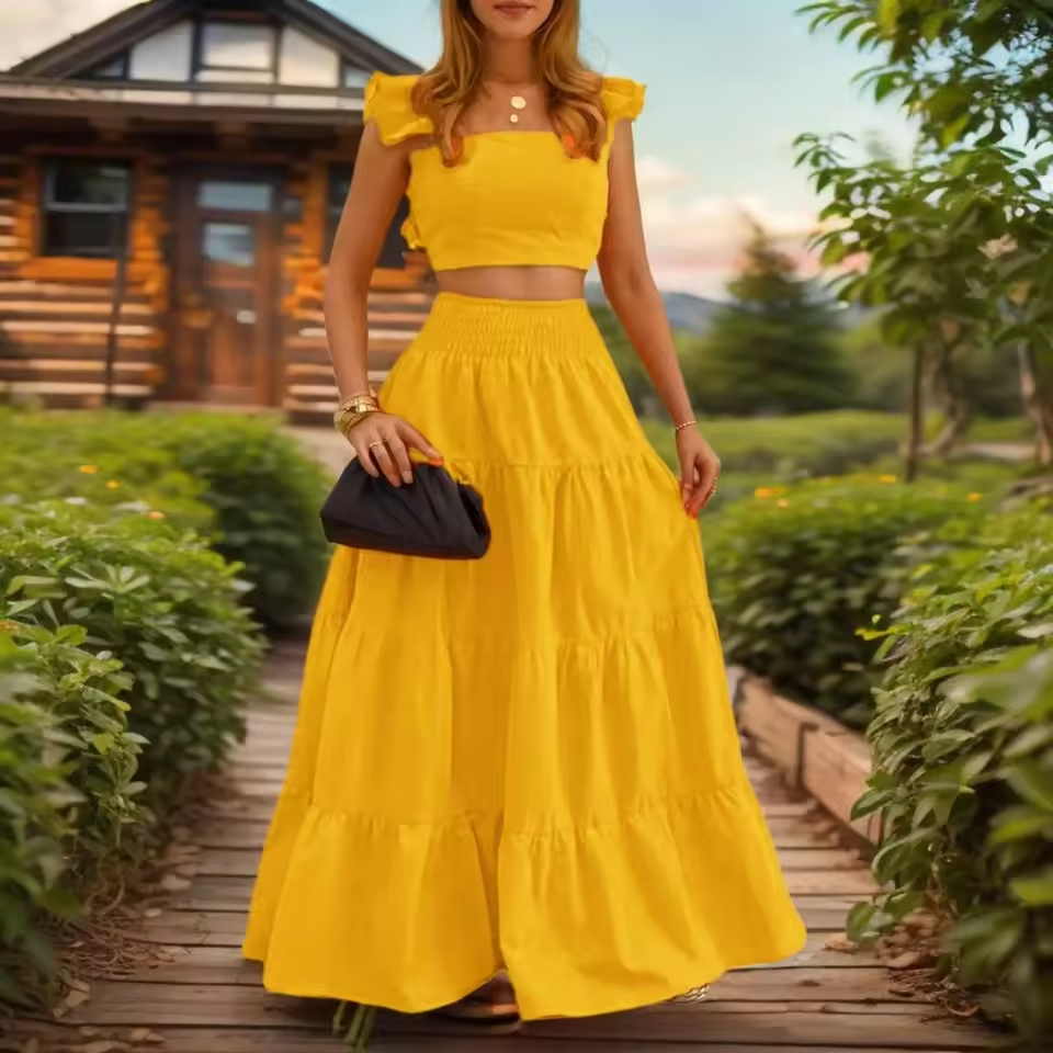 Amelia™ - Sexy Ruffle Two Piece Set