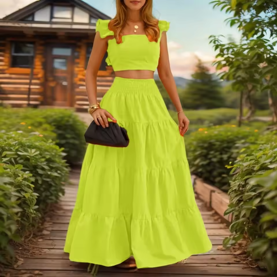Amelia™ - Sexy Ruffle Two Piece Set