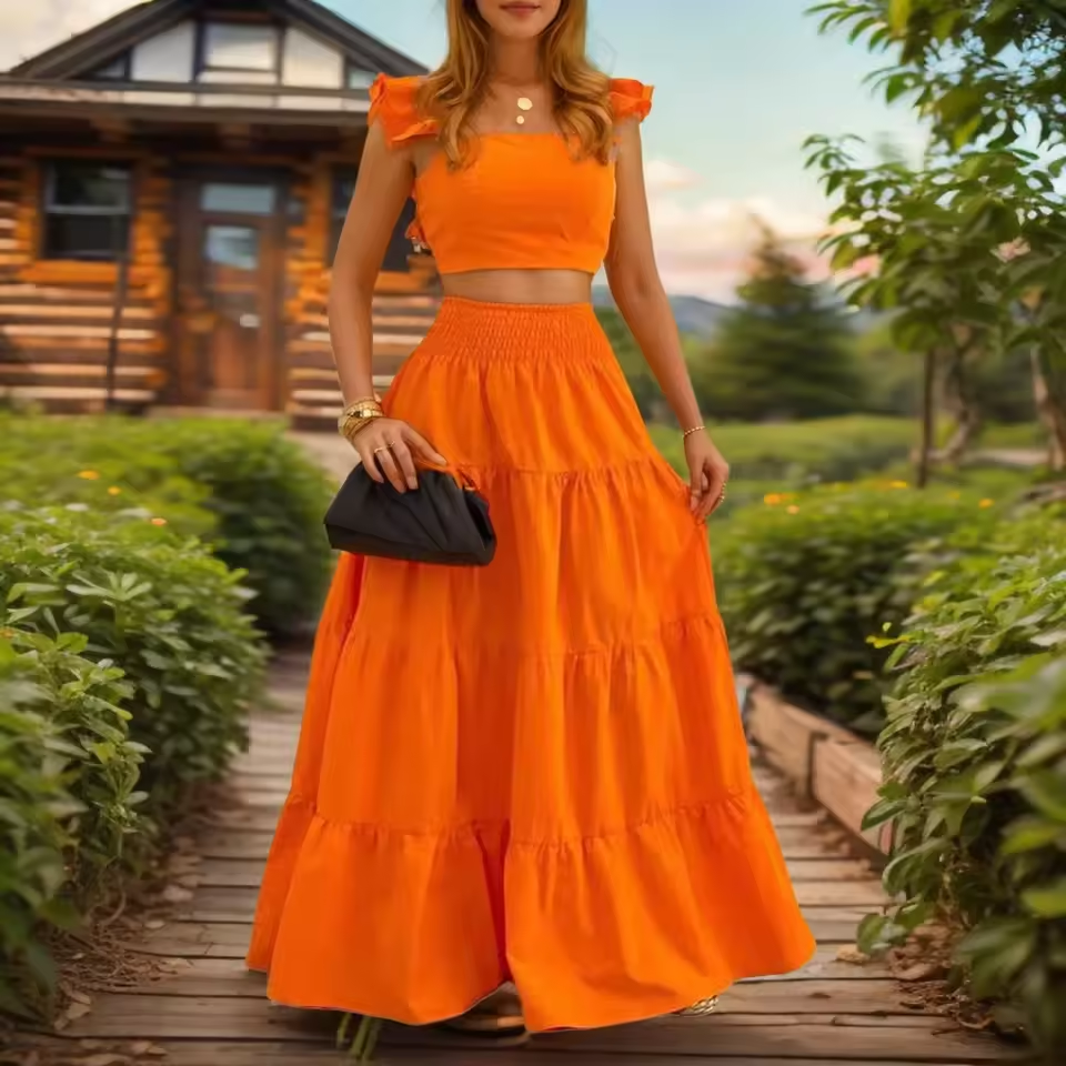 Amelia™ - Sexy Ruffle Two Piece Set