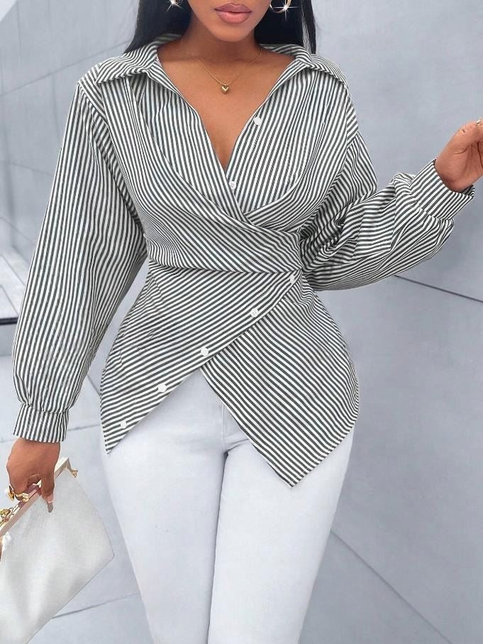 Peyton™ - Chic Irregular Cross Blouse
