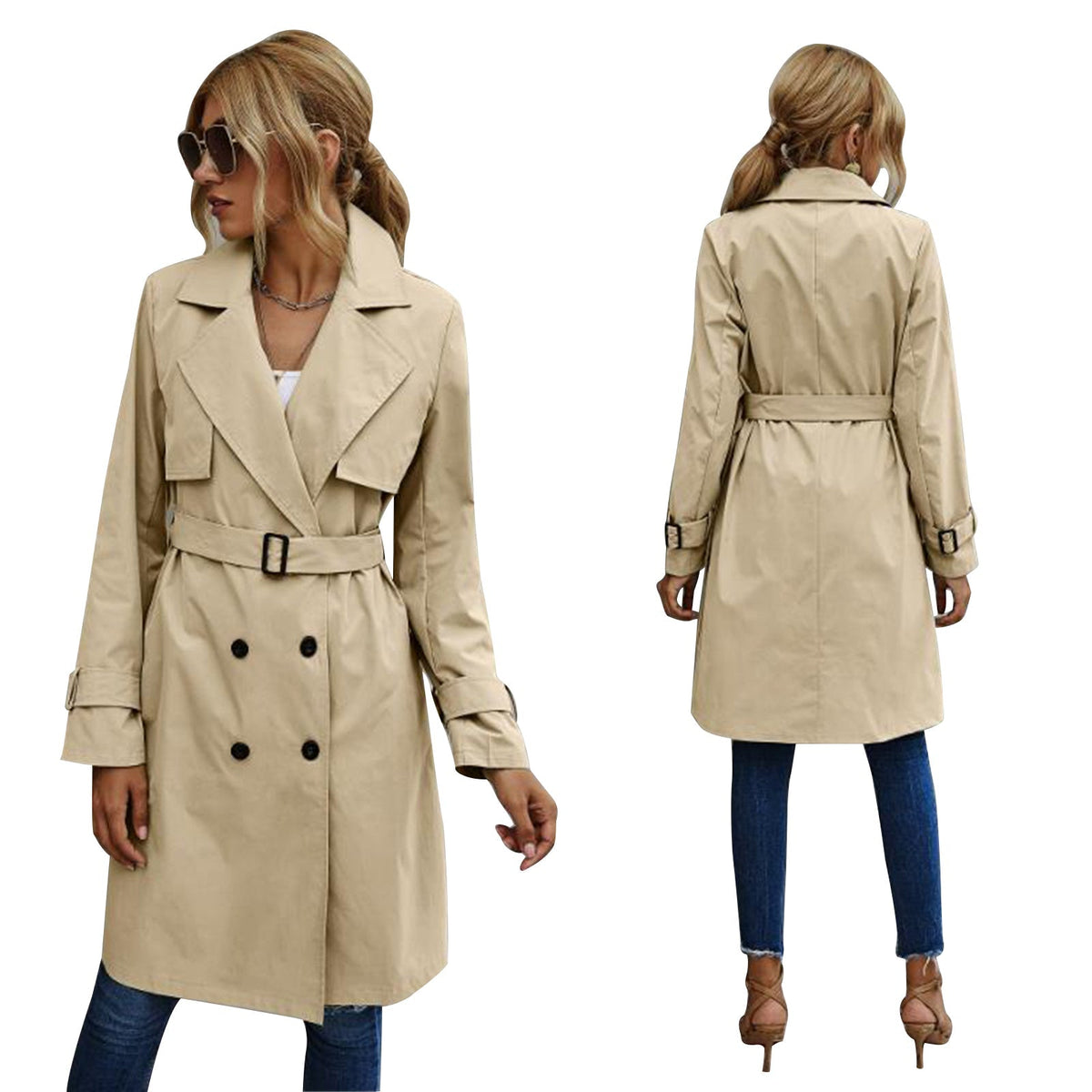 Avery™ - Modern Double-Breasted Windbreaker Coat