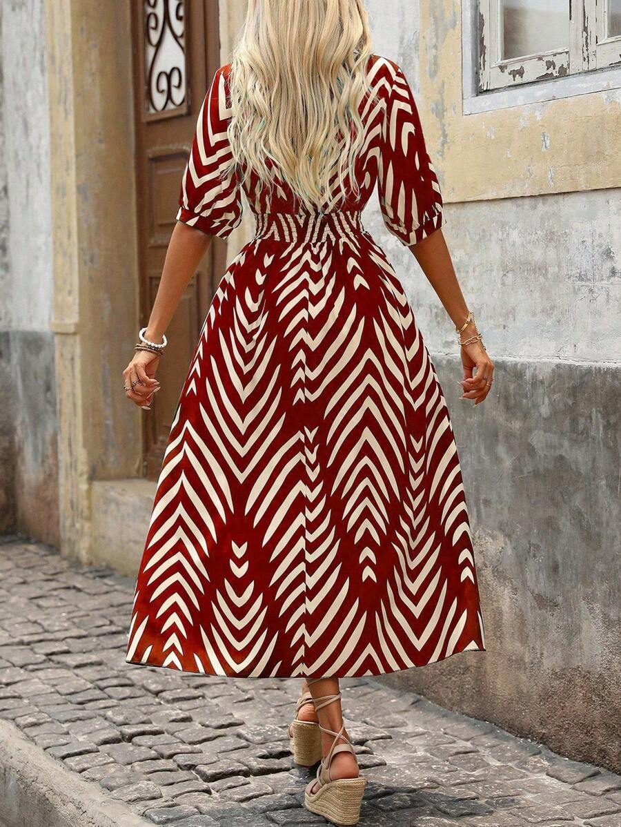 Layla™ - Modern Geometric Print Dress