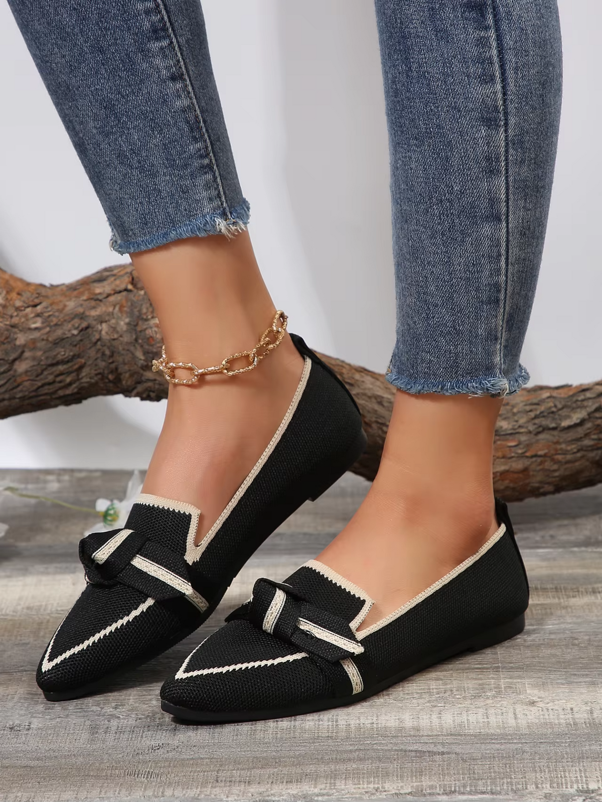 Ellie™ - Light Comfortable Loafers With Bow Tie