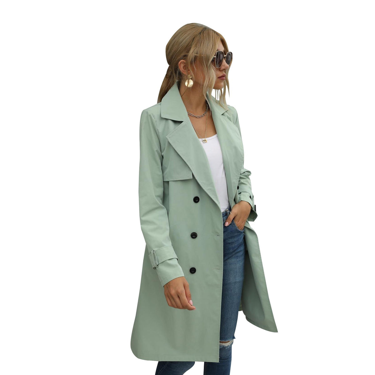 Avery™ - Modern Double-Breasted Windbreaker Coat