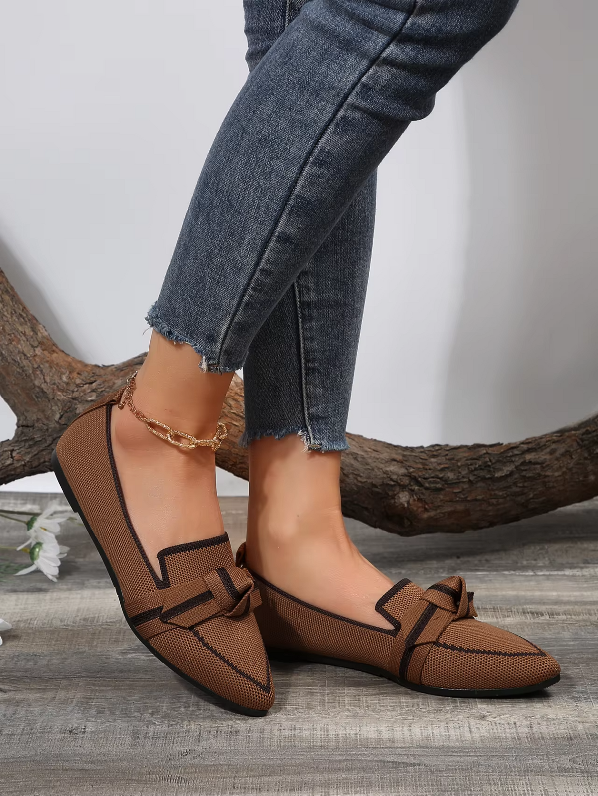 Ellie™ - Light Comfortable Loafers With Bow Tie