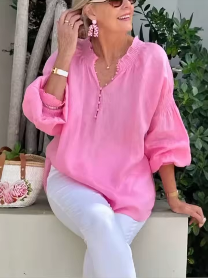 Avery™ - Casual V Neck Blouse