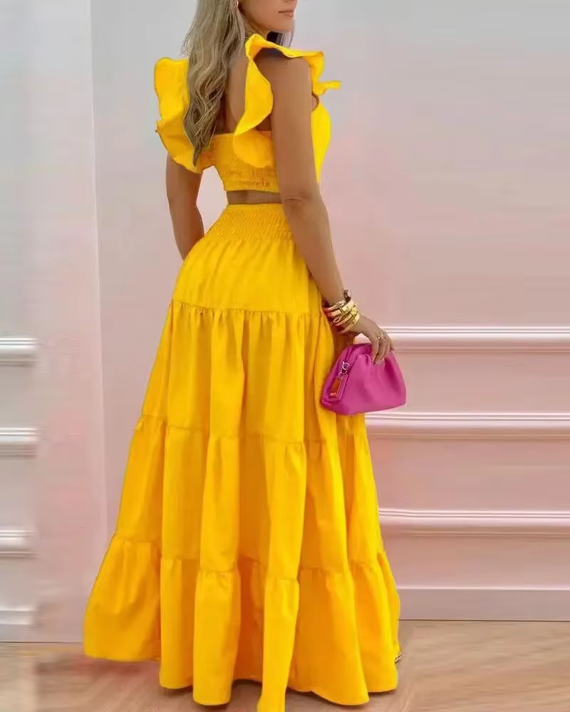 Amelia™ - Sexy Ruffle Two Piece Set